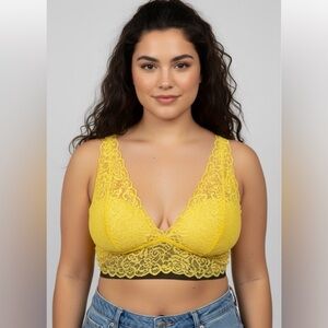 bebe Vibrant Yellow Lace Bandeau